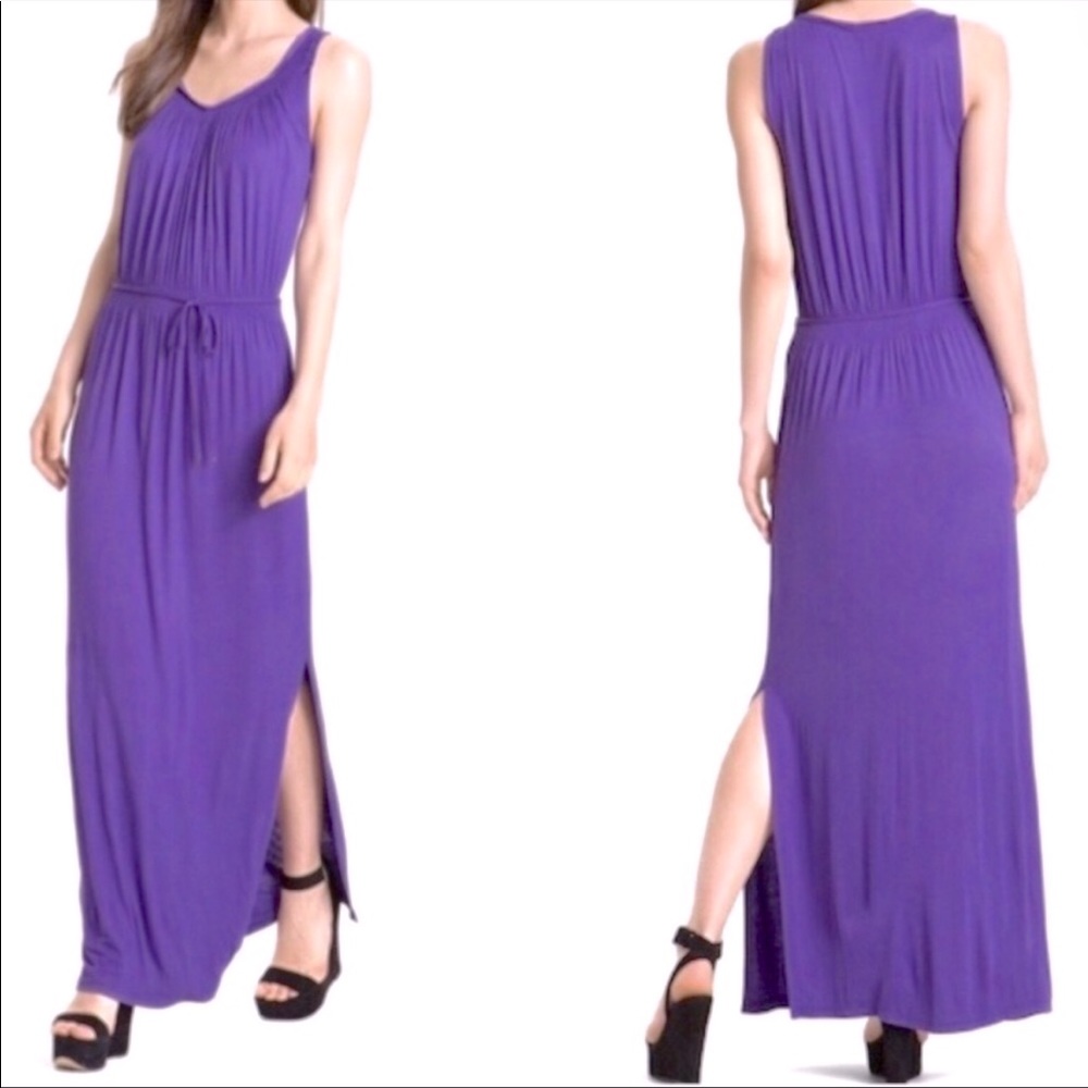 Ellie Tahari maxi dress rope twisted purple sizeXS